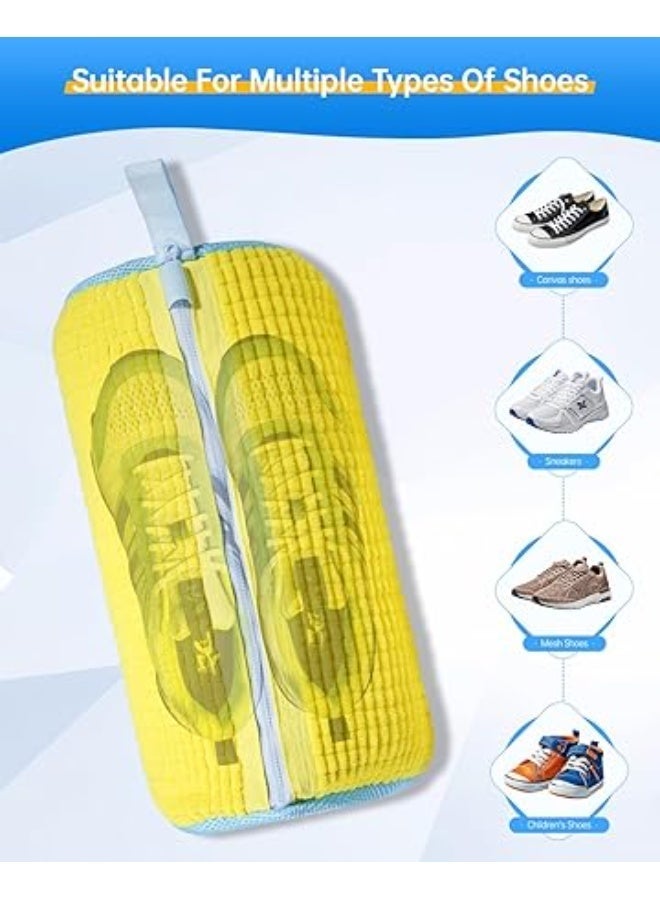 Shoe Washing Machine Bag – Reusable Laundry Shoe Bag for Washer and Dryer, Durable Chenille Microfiber with 360° Cleaning, Hidden Zipper Design for Sneakers, Tennis Shoes (Yellow) - Image 5